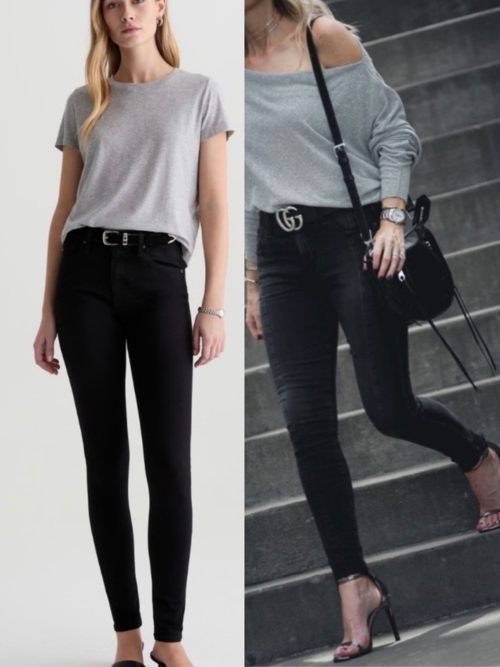 AG Adriano Goldschmied Farrah Skinny Ankle High Rise Jeans Super Black Wash Y2K